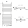 Mexen Sol vonios kambario radiatorius 1200 x 500 mm, 569 W, baltas - W125-1200-500-00-20