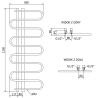 Mexen Kiso vonios radiatorius 1250 x 500 mm, 256 W, baltas - W114-1250-500-00-20