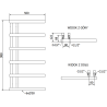 Mexen Jukon dekoratyvinis vonios radiatorių 988 x 500 mm, 461 W, baltas - W116-0988-500-00-20