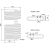 Mexen Ops vonios kambario radiatorius 1000 x 550 mm, 517 W, baltas - W122-1000-550-00-20