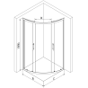 Mexen Rio dušo kabina pusapvalkštė 80 x 80 cm, matinė, juoda + Flat padėklas, juodas - 863-080-080-70-30-4170B