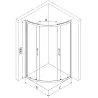 Mexen Rio pusapvalė dušo kabina 70 x 70 cm, grafito, juoda + Rio padėklas, baltas - 863-070-070-70-40-4710