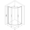 Mexen Rio pusapvalė dušo kabina 90 x 90 cm, skaidri, juoda + Flat padėklas, baltas - 863-090-090-70-00-4110B