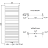 Mexen Pluton vonios radiatorius 1200 x 500 mm, 493 W, auksinis - W106-1200-500-00-50
