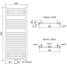 Mexen Plutonas vonios kambario radiatorius 1200 x 500 mm, 625 W, antracitas - W106-1200-500-00-66