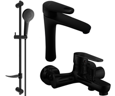 Mexen Kama DF05 vonios komplektas, juodas - 72513DF05-70