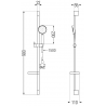 Mexen Kama DS75 vonios rinkinys, juodas - 72513DS75-70