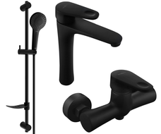 Mexen Kama DF05 dušo komplektas, juodas - 72514DF05-70