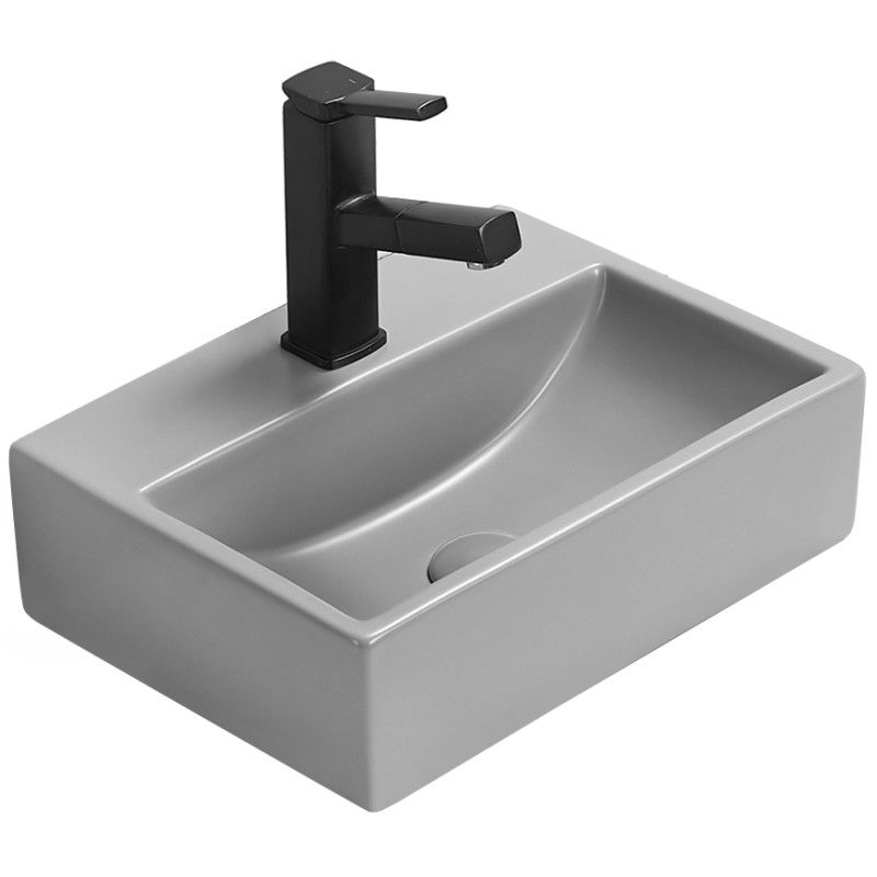 Mexen Mini stalviršinis praustuvas 40 x 30 cm, šviesiai pilkas matinis - 21094061