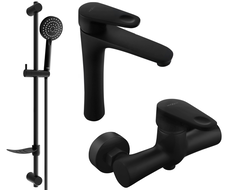 Mexen Kama DF75 dušo komplektas, juodas - 72514DF75-70