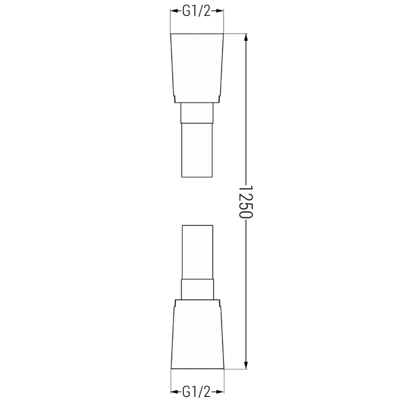 Mexen dušo žarna 125 cm, juoda - 79425-70