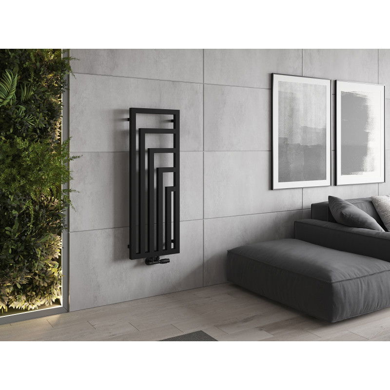 Mexen Alaska dekoratyvinis radiatorius 1216 x 440 mm, 542 W, juodas - W205-1216-440-00-70