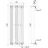 Mexen Atlanta dekoratyvinis radiatorius 1200 x 405 mm, 646 W, Balta - W211-1200-405-00-20