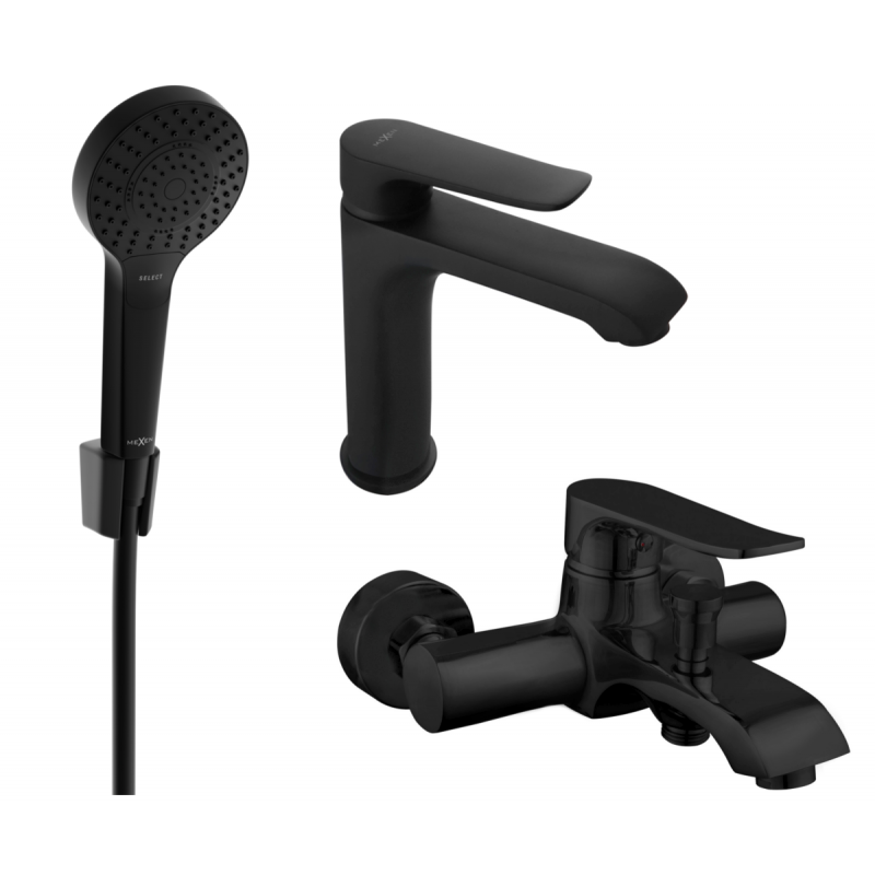 Mexen Pecos R05 vonios rinkinys, juodas - 72703R05-70