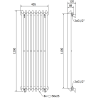 Mexen Atlanta dekoratyvinis radiatorius 1200 x 405 mm, 646 W, Juoda - W211-1200-405-00-70