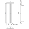 Mexen Boston dekoratyvinis radiatorius 1200 x 452 mm, 611 W, baltas - W213-1200-452-00-20