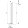 Mexen Boston dekoratyvinis radiatorius 1800 x 376 mm, 740 W, baltas - W213-1800-376-01-20