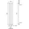 Mexen Boston dekoratyvinis radiatorius 1800 x 376 mm, 740 W, Juoda - W213-1800-376-01-70