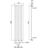 Mexen Boston dekoratyvinis radiatorius 1800 x 452 mm, 888 W, Balta - W213-1800-452-00-20
