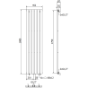 Mexen Boston dekoratyvinis radiatorius 1800 x 452 mm, 888 W, juodas - W213-1800-452-00-70