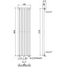 Mexen Nevada dekoratyvinis radiatorius 1800 x 480 mm, 940 W, Juoda - W201-1800-480-00-70