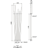 Mexen Omaha dekoratyvinis radiatorius 1800 x 420 mm, 655 W, juodas - W208-1800-420-00-70