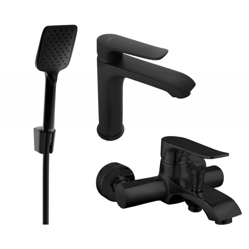 Mexen Pecos R62 vonios kambario komplektas, juodas - 72703R62-70