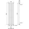 Mexen Oregon dekoratyvinis radiatorius 1800 x 490 mm, 805 W, Juoda - W202-1800-490-00-70