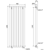 Mexen Texas dekoratyvinis radiatorius 1200 x 460 mm, 659 W, baltas - W203-1200-460-00-20