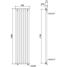 Dekoratyvinis radiatorius Mexen Texas 1800 x 460 mm, 965 W, baltas - W203-1800-460-00-20