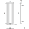 Mexen Topeka dekoratyvinis radiatorius 1400 x 400 mm, 995 W, Juoda - W210-1400-480-00-70