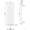 Mexen Topeka dekoratyvinis radiatorius 1400 x 480 mm, 950 W, juodas - W210-1400-480-00-70