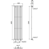 Mexen Tulsa dekoratyvinis radiatorius 1600 x 420 mm, 613 W, Juoda - W219-1600-420-00-70