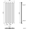 Mexen Waco dekoratyvinis radiatorius 1544 x 694 mm, 2209 W, Balta - W217-1544-694-00-20