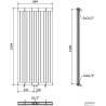 Mexen Waco dekoratyvinis radiatorius 1544 x 694 mm, 2209 W, Juoda - W217-1544-694-00-70