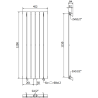 Mexen Boston dekoratyvinis radiatorius 1200 x 452 mm, 611 W, Juoda - W213-1200-452-00-70
