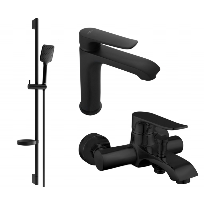 Mexen Pecos DS62 vonios rinkinys, juodas - 72703DS62-70