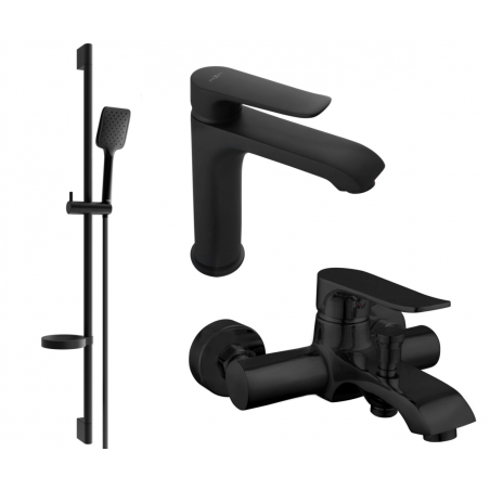 Mexen Pecos DS62 vonios rinkinys, juodas - 72703DS62-70