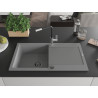 Mexen Leo 1-skyrius-granito-virtuvės-kriauklė-su-nutekėjimu-ir-Flora-maišytuvu, pilka - 6501-71-670401-07-B
