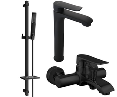 Mexen Pecos DQ72 vonios komplektas, juodas - 72713DQ72-70