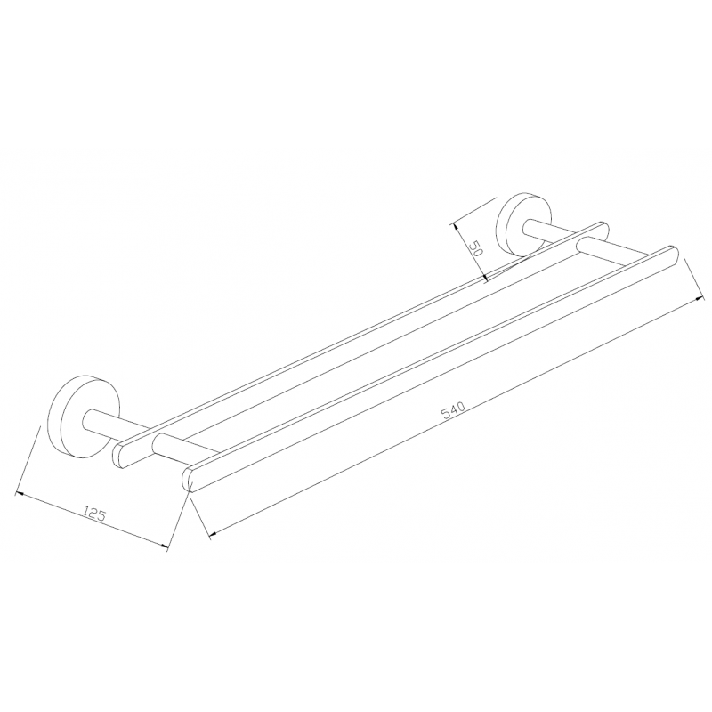 Mexen Loft dvigubas rankšluosčių laikiklis, juodas - 7012625-70