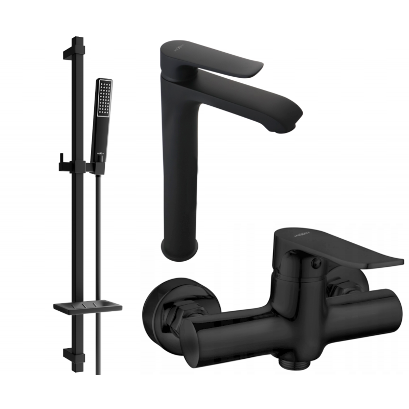 Mexen Pecos DQ72 dušo komplektas, juodas - 72714DQ72-70