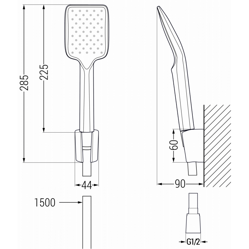 Mexen Pecos R62 vonios rinkinys, juodas - 72713R62-70