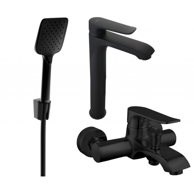 Mexen Pecos R62 vonios rinkinys, juodas - 72713R62-70