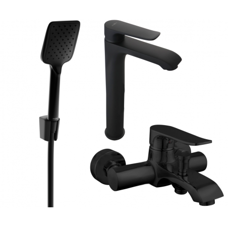 Mexen Pecos R62 vonios rinkinys, juodas - 72713R62-70