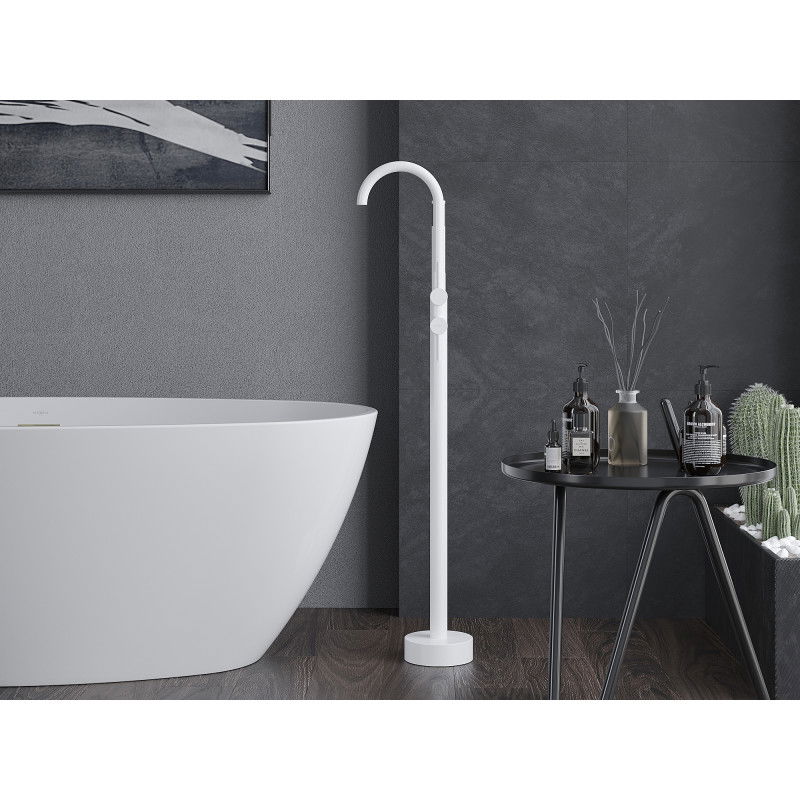 Mexen Alma laisvai pastatomas vonios maišytuvas, baltas - 75033-20