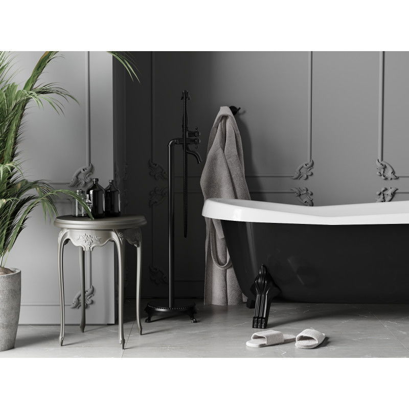 Mexen Retro laisvai pastatomas vonios maišytuvas, juodas - 75933-70