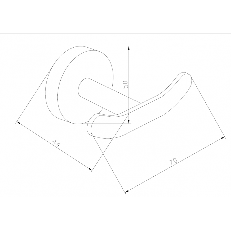 Mexen Loft dvigubas rankšluosčių kabliukas, juodas - 7012635-70