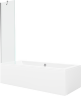 Mexen Cube stačiakampė vonia 170 x 80 cm su panele ir 1-durų pertvaru 50 cm, skaidrus, chromas - 550517080X9505000001
