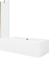 Mexen Cube stačiakampė vonia 170 x 80 cm su apdaila ir vieno sparno ekranu 50 cm, permatoma, auksinė - 550517080X9505000050